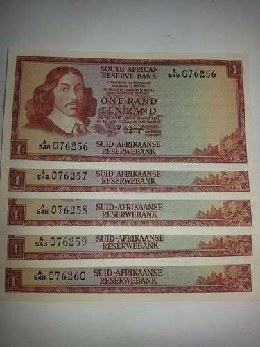 R1 notes - complete series of 5 , brilliant uncirculated , no reserve